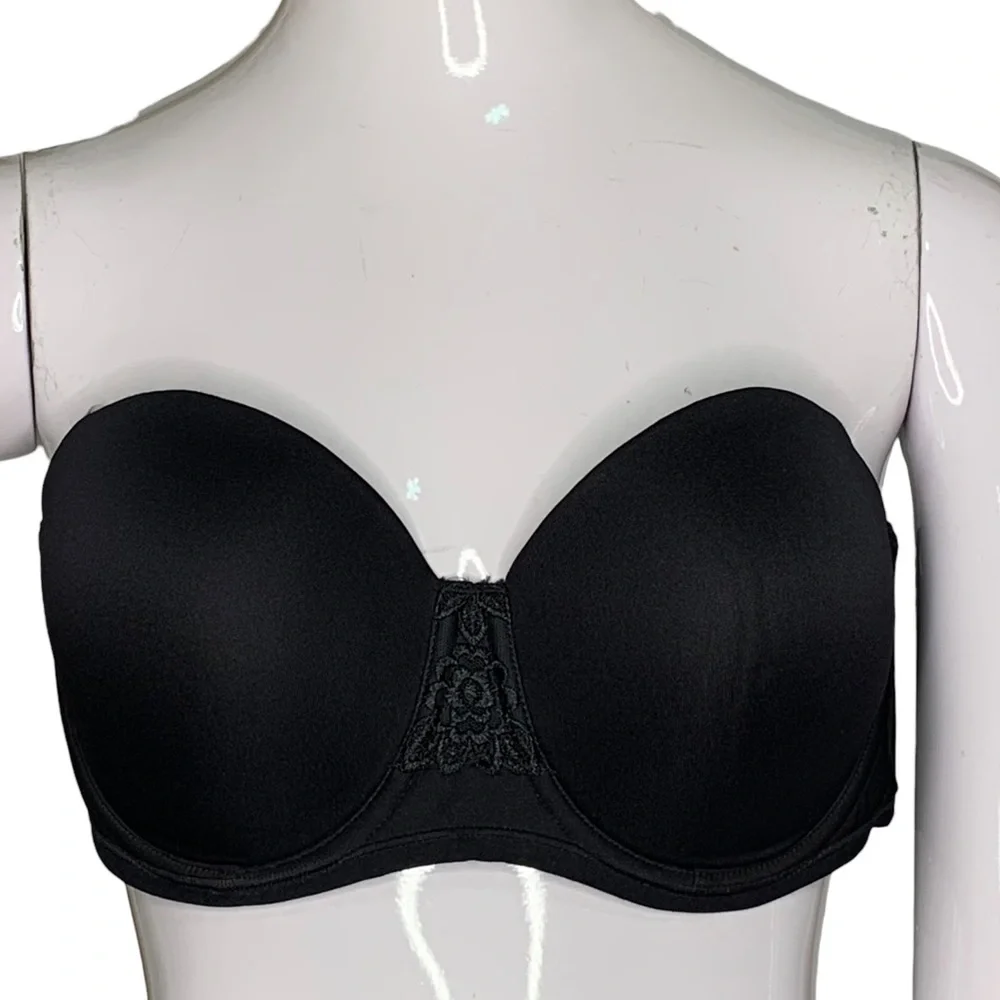 Vanity Fair NWOT Strapless Bra in Midnight Black Size 38C